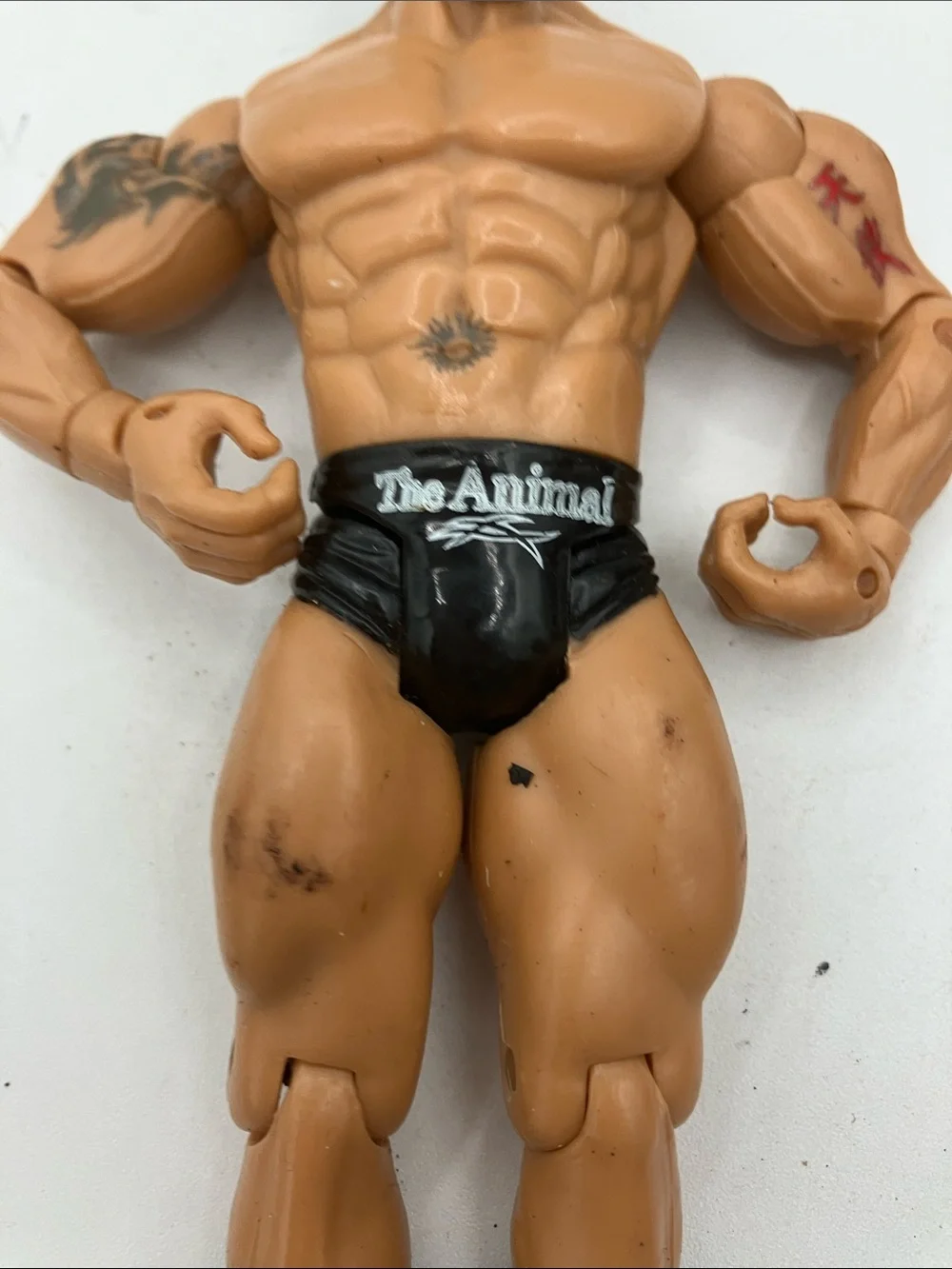 WWE Action Figure The Animal Black Trunks Black Boots Tan Skin